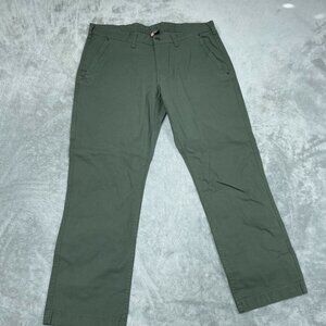 Eddie Bauer Mens Canvas Utility Pants 38x30 Green Cotton Blend Durable a0997